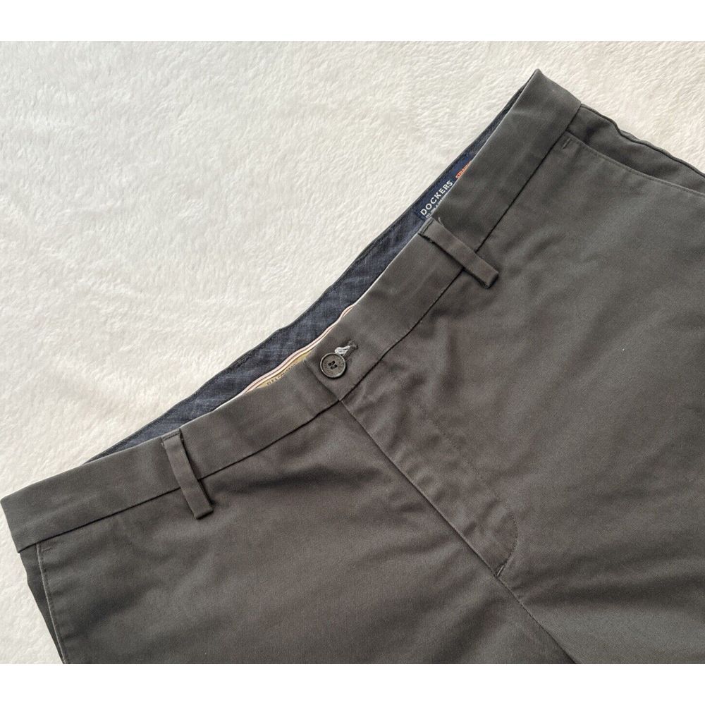 Dockers 38x30 GRAY "Flex Comfort" Flat Front Classic Fit Mens Pants ~ EXCELLENT